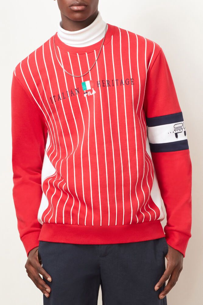 Fila Sweatshirt Mikkel Crew Mens Red - India WMK-053741